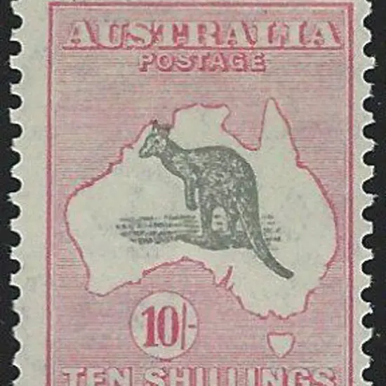 1931-47 CofA 10/- grey & pink. Centred bottom ...