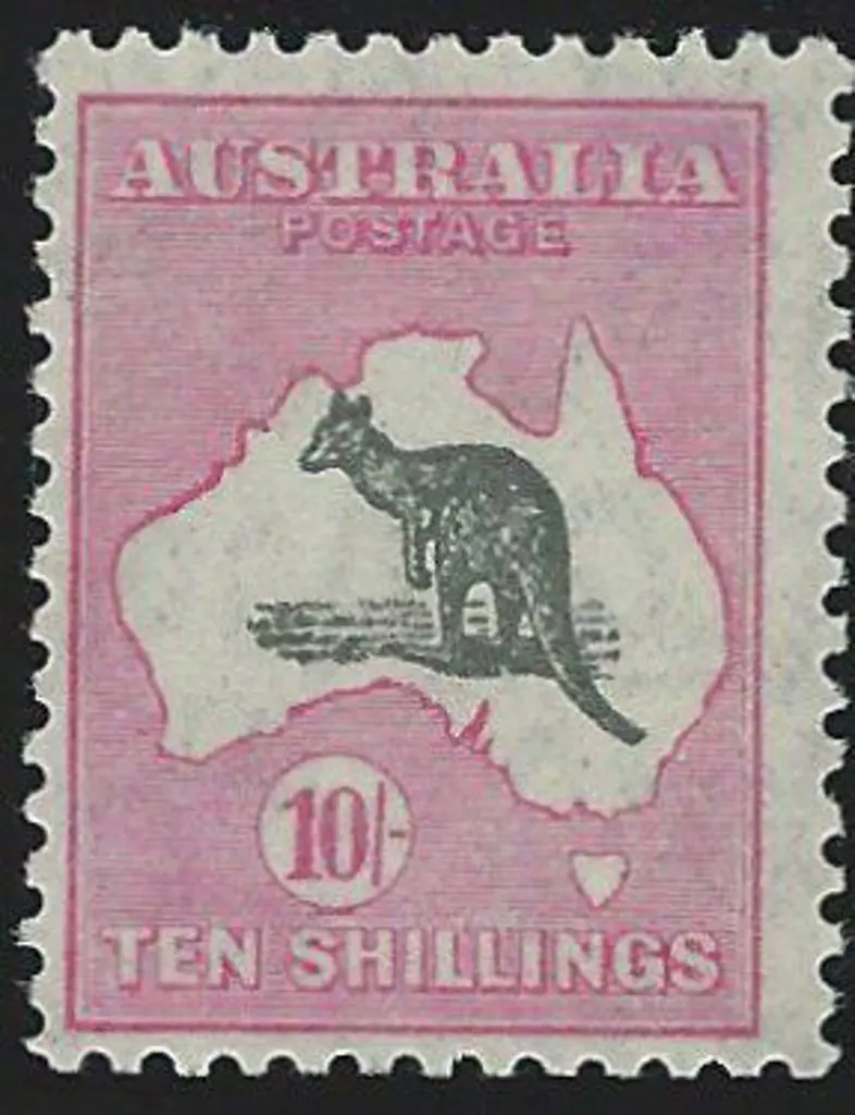 1931-47 CofA 10/- grey-black & rose-crimson. ... Image 1++