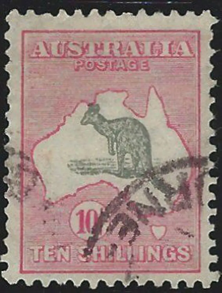 1931-47 CofA 10/- grey & aniline pink Die II. Good ... Image 1++