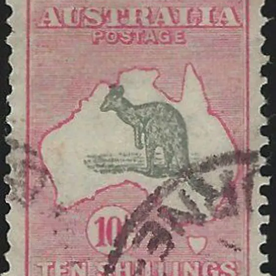 1931-47 CofA 10/- grey & aniline pink Die II. Good ...