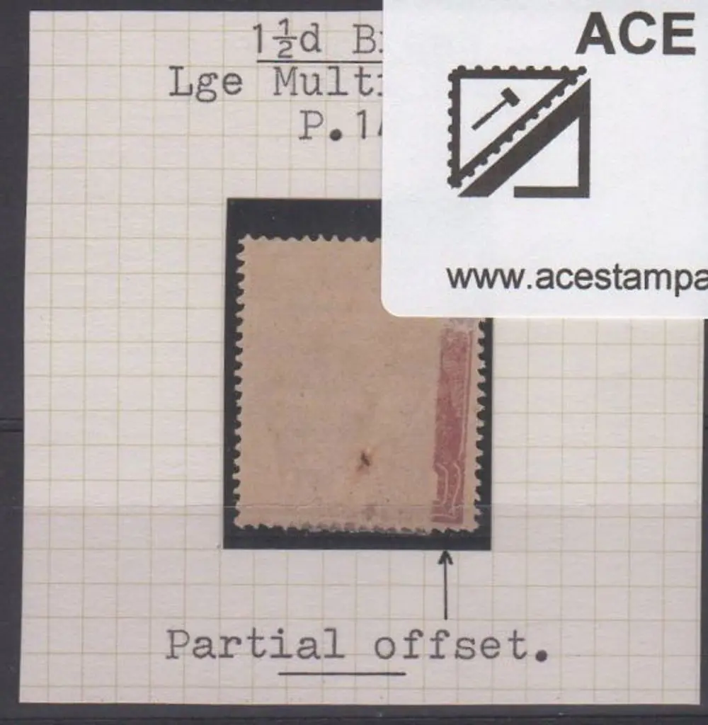 1918-20 Large Mult Perf 14 1½ brown with partial ... Image 1++