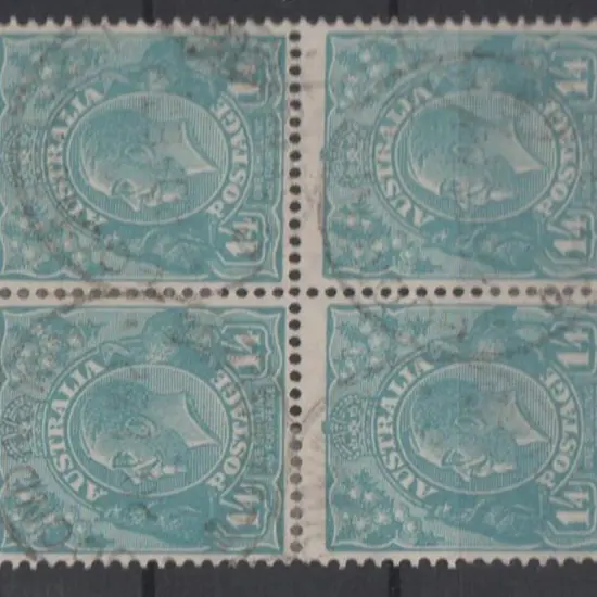1926-30 SM wmk Perf 13½x12½   1/4d greenish-blue ...