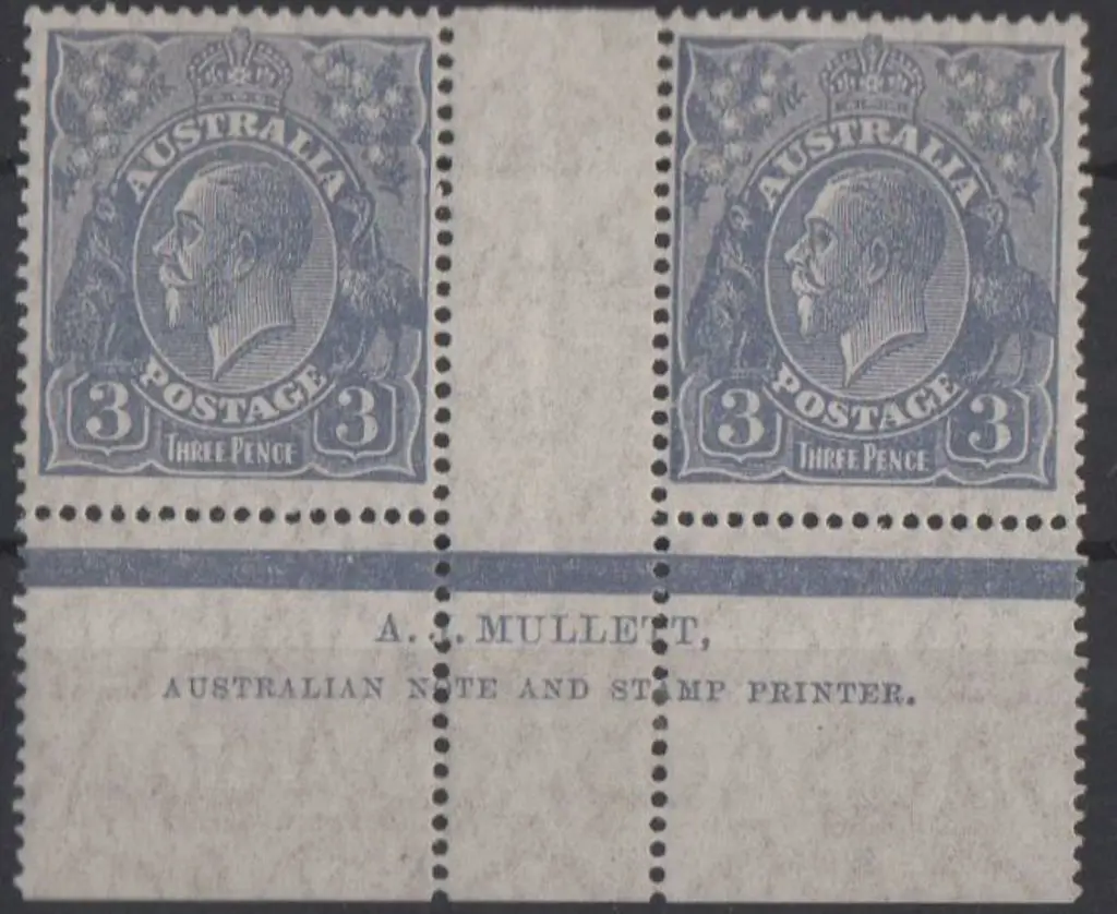 1926-30 SM wmk Perf. 14 3d blue in Mullett imprint ... Image 1++