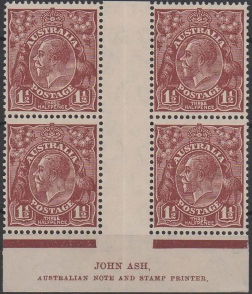 1931-36 CofA1½d red-brown, N over A Ash imprint ... Image 1++