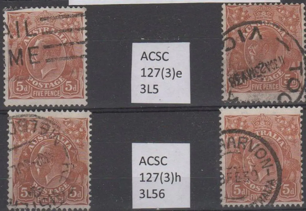 1931-36 CofA 5d brown, plate 3, good to F/U x 4 ... Image 1++