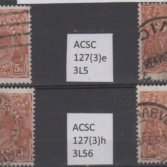 1931-36 CofA 5d brown, plate 3, good to F/U x 4 ...