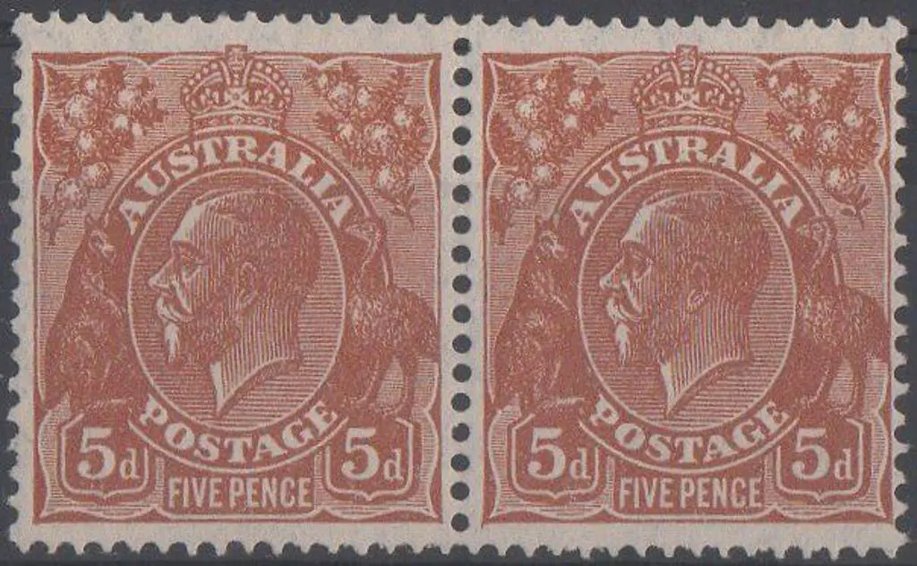 1931-36 CofA 5d deep yellow brown with "Eight ... Image 1++