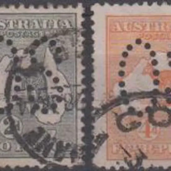 1913 ½d, 1d, 2d, 4d, 6d & 9d kangaroos all ...