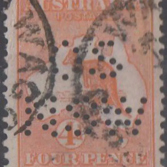 1913 4d orange kangaroo, 1st wmk, perfined ...