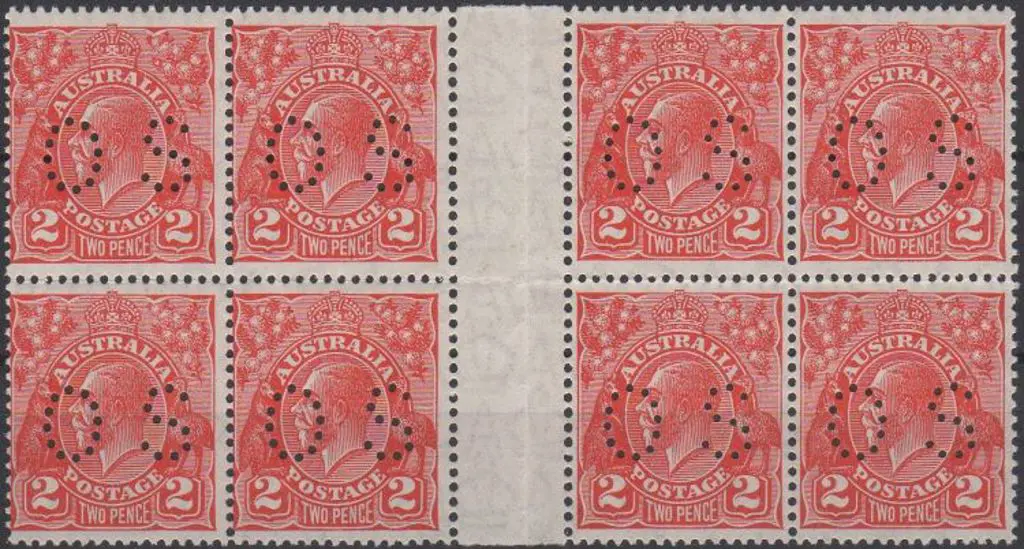 1926 2d golden scarlet, Die III KGV perfined small ... Image 1++