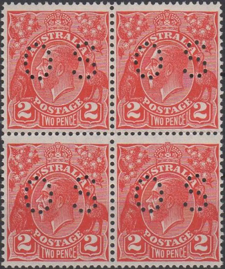 1926 2d golden scarlet, Die III KGV perfined small ... Image 1++