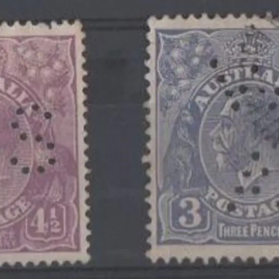 1926 3d ultramarine & 4½d violet KGV perfined ...