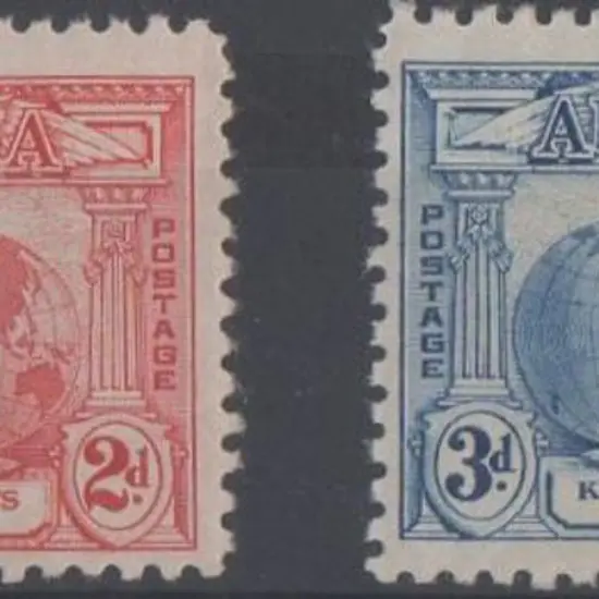 1931 2d & 3d Kingsford Smith ovptd "OS". Fresh MLH ...