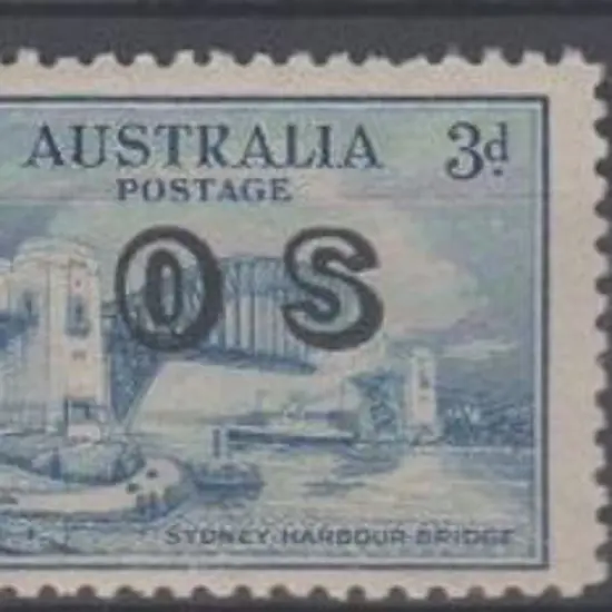 1932 Sydney Harbour Bridge pair with "OS" ovpt & ...