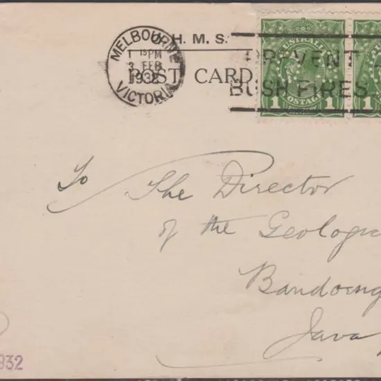 1932 OHMS Geological Survey of Victoria card ...
