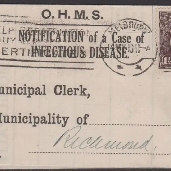 1911 (4th May) "Notification of a Case of ...
