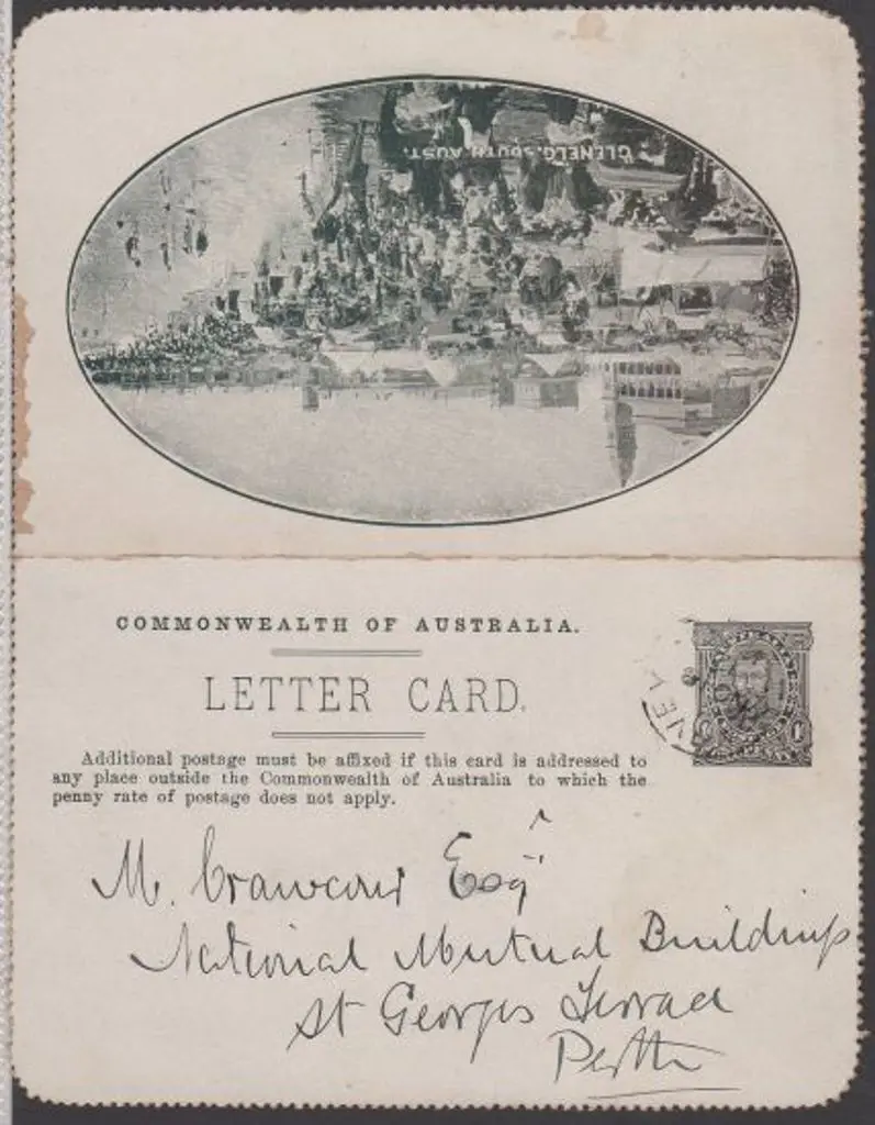 1911 1d black KGV lettercard with buff interior ... Image 1++