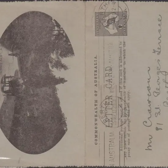 1913 1d kangaroo Die I lettercard in purple-black ...