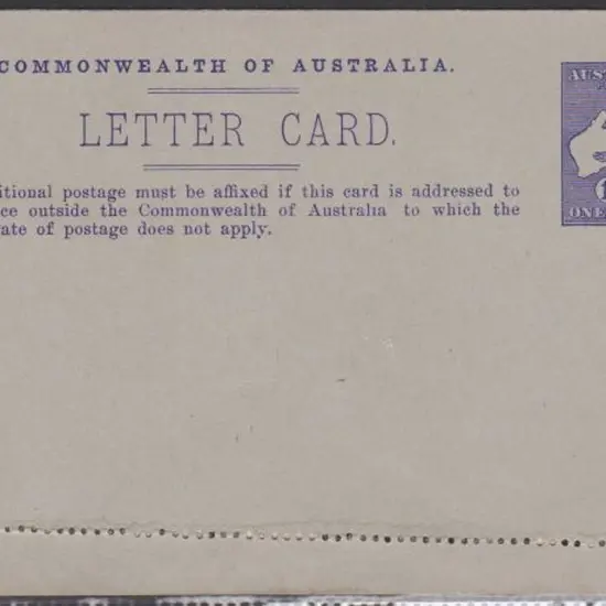 1913 1d deep violet Die II kangaroo letter card ...