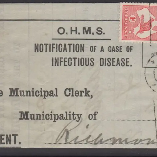 1914 (26th April) "Notification of a Case of ...