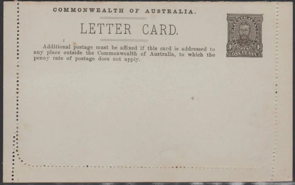1915 KGV 1d brown full face letter card unused ... Image 1++