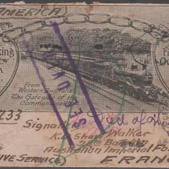 1917 black & white illust postcard, "First ...