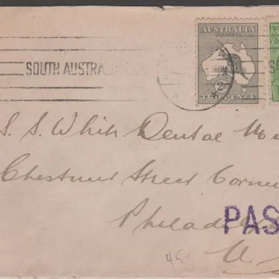 1917 (31st May) cover to USA bearing 2d Kangaroo & ...