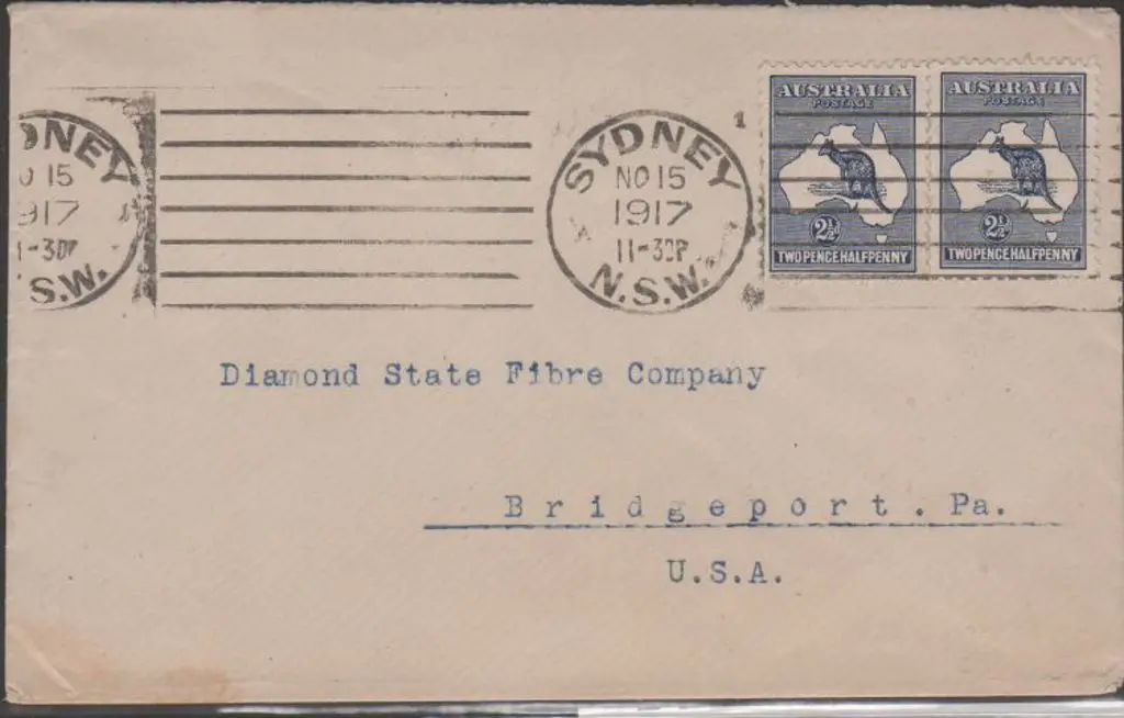1917 (15th Nov) cover addressed to USA with 2½d ... Image 1++