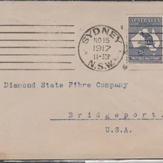 1917 (15th Nov) cover addressed to USA with 2½d ...