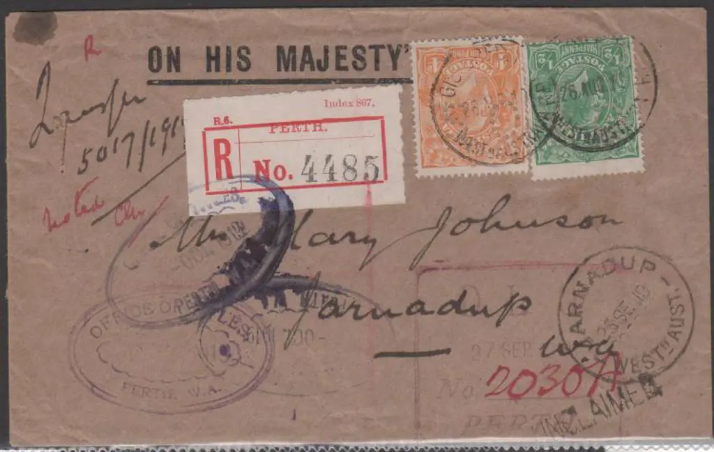 1919 (26th Aug) ½d green & 4d orange KGV both ... Image 1++