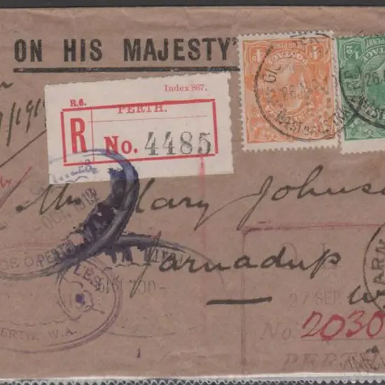1919 (26th Aug) ½d green & 4d orange KGV both ...