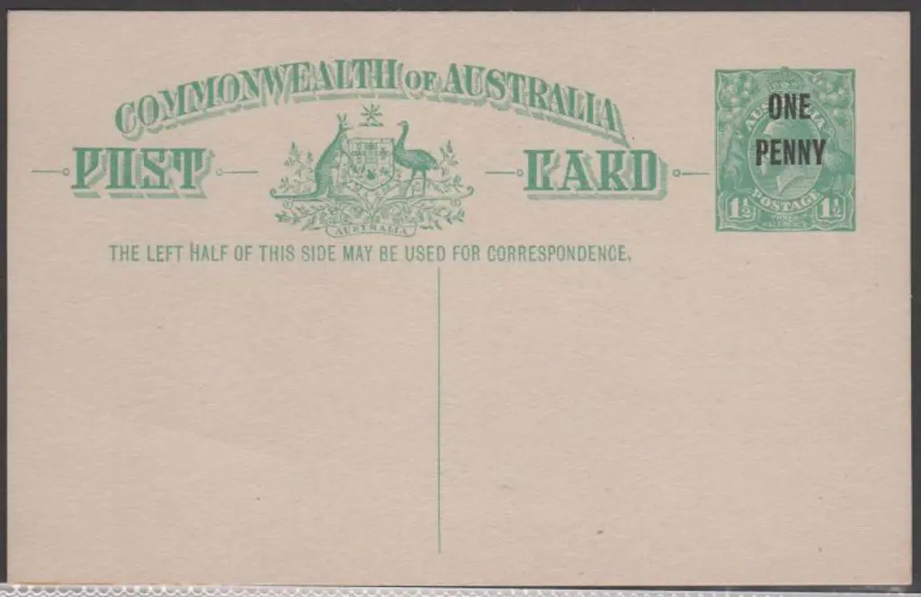 1924 "ONE PENNY" surcharge on 1½d green KGV post ... Image 1++