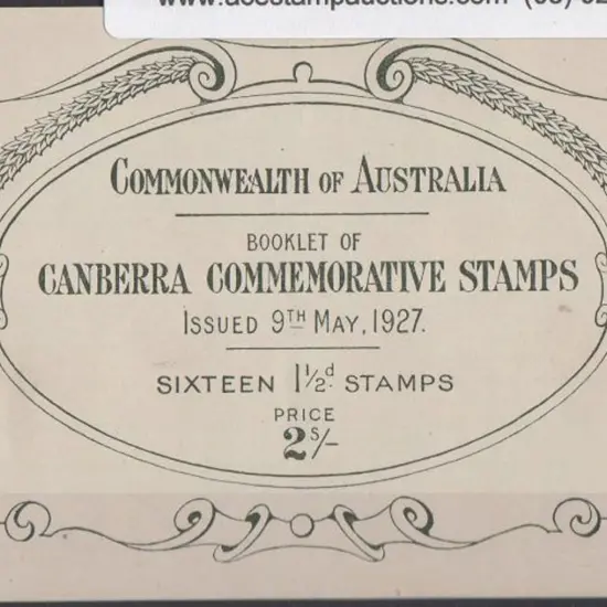 1927 2/- Canberra booklet containing 16x 1½d ...