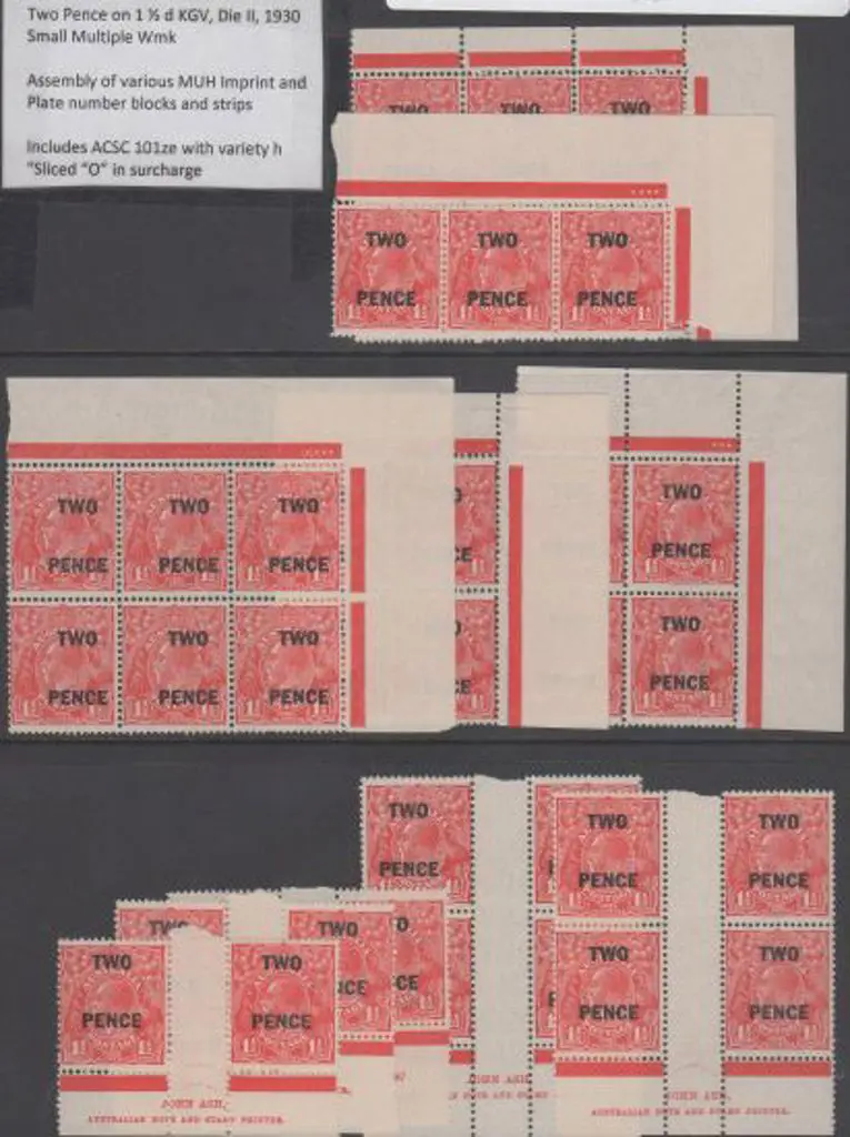1930 2d on 1½d red KGV Imprint & Plate number ... Image 1++