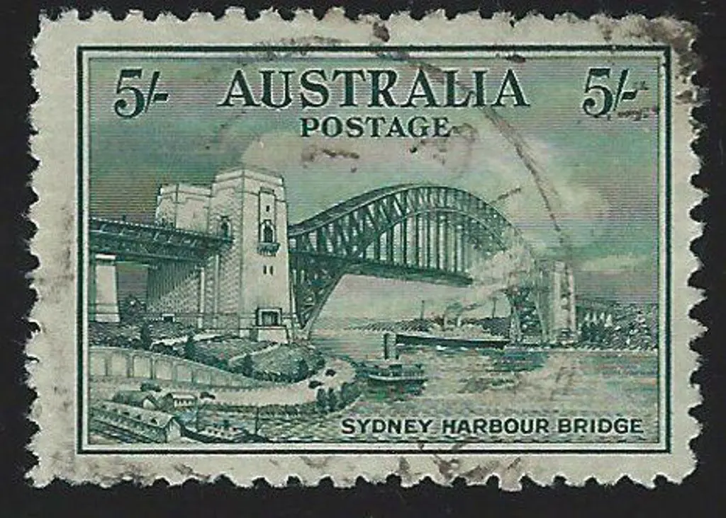 1932 5/- Sydney Harbour Bridge commercially used ... Image 1++