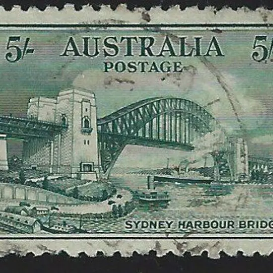 1932 5/- Sydney Harbour Bridge commercially used ...
