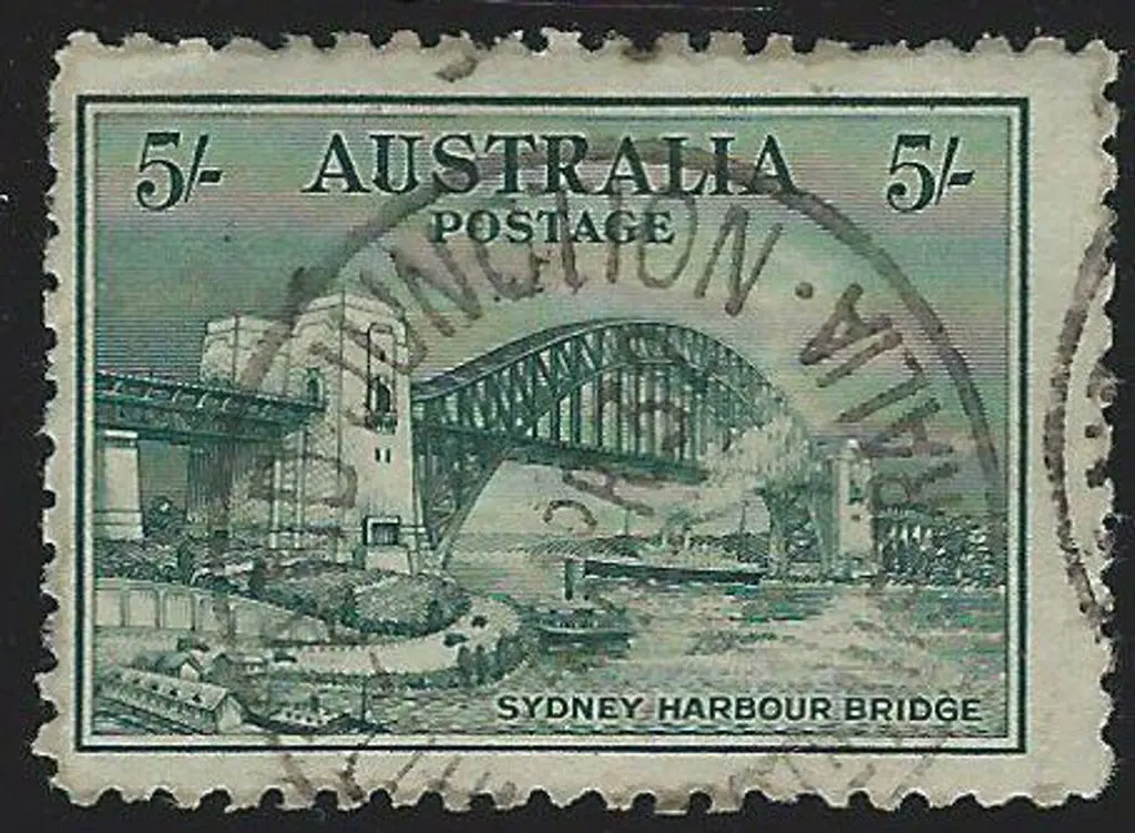 1932 5/- Sydney Harbour Bridge commercially used ... Image 1++