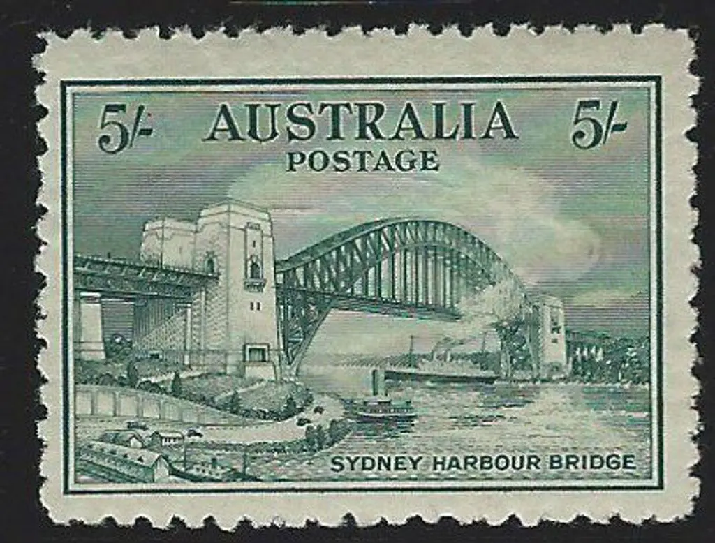 1932 5/- Sydney Harbour Bridge. MLH with good ... Image 1++