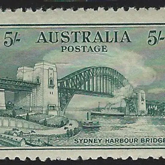 1932 5/- Sydney Harbour Bridge. MLH with good ...