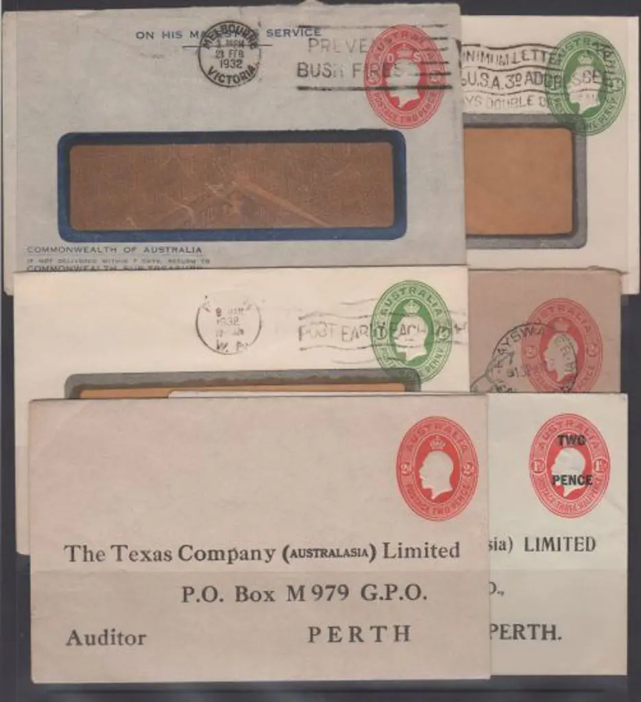 1932 2d KGV PSE's locally used in Perth with two ... Image 1++
