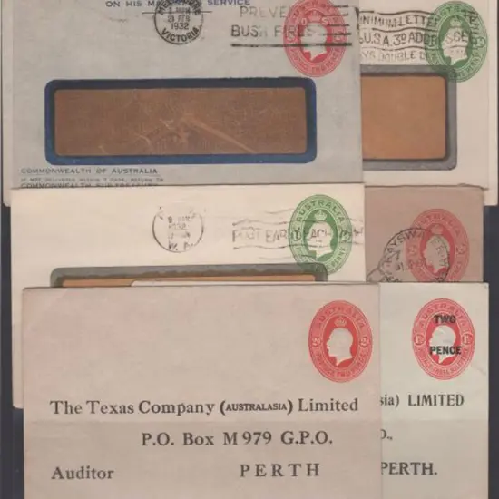 1932 2d KGV PSE's locally used in Perth with two ...