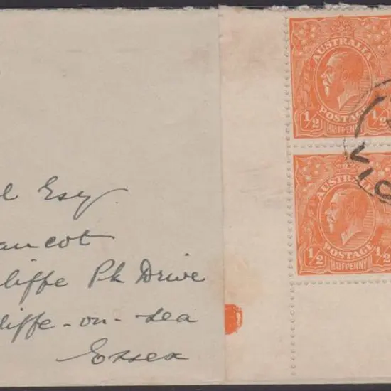 1933 (24th July) cover to England bearing ½d ...