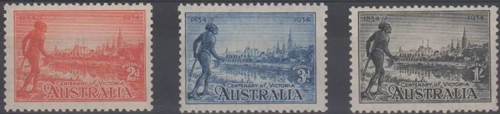 1934 Victoria Cent perf. 11½ set of 3. Fine MUH & ... Image 1++