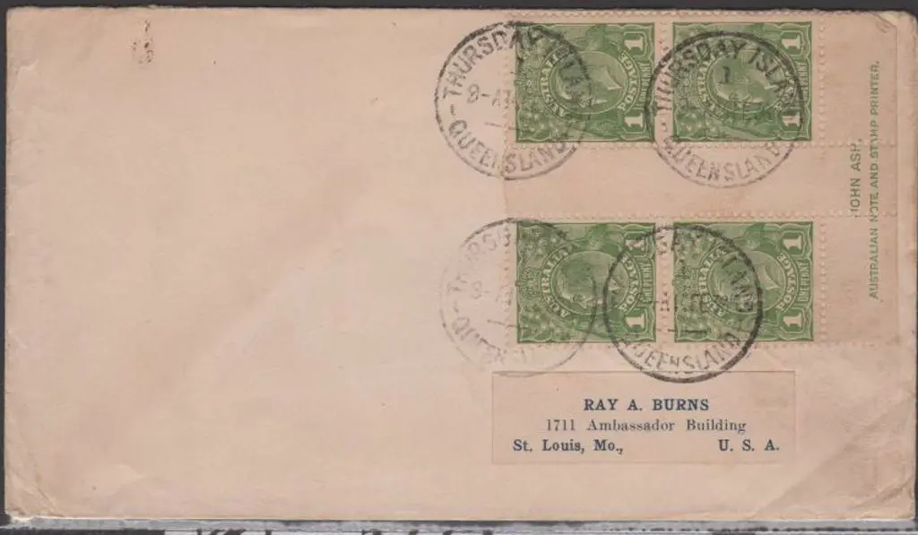 1936 (14th Feb) cover with typed label address to ... Image 1++