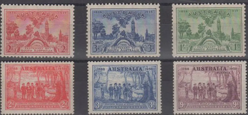 1936 SA Cent & 1937 NSW Sesqui sets fresh MUH. SG ... Image 1++