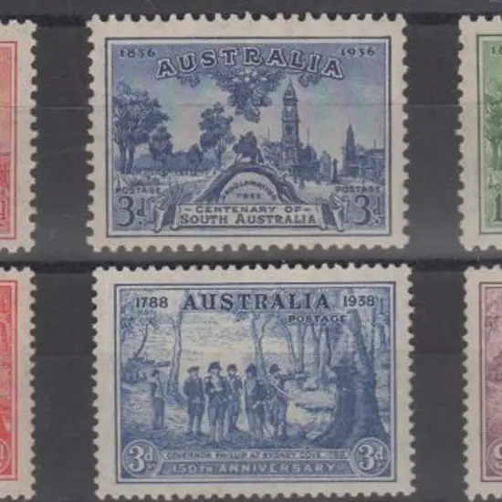 1936 SA Cent & 1937 NSW Sesqui sets fresh MUH. SG ...