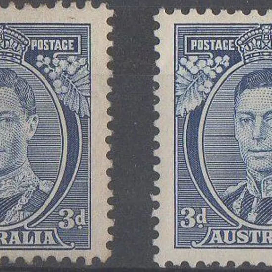 1937 3d KGVI blue Die Ia MLH (toning) & Die II MLH ...