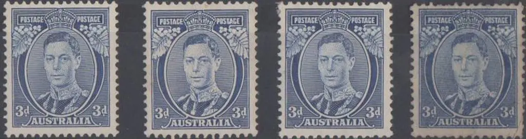 1937/49 3d KGVI thick paper Dies I (white ... Image 1++