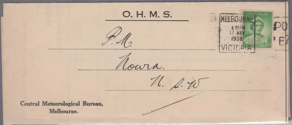 1938 (17th May) OHMS pre-printed Commonwealth ... Image 1++