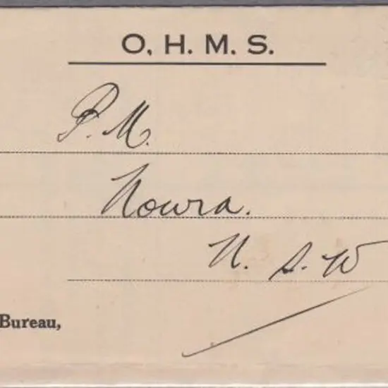 1938 (17th May) OHMS pre-printed Commonwealth ...